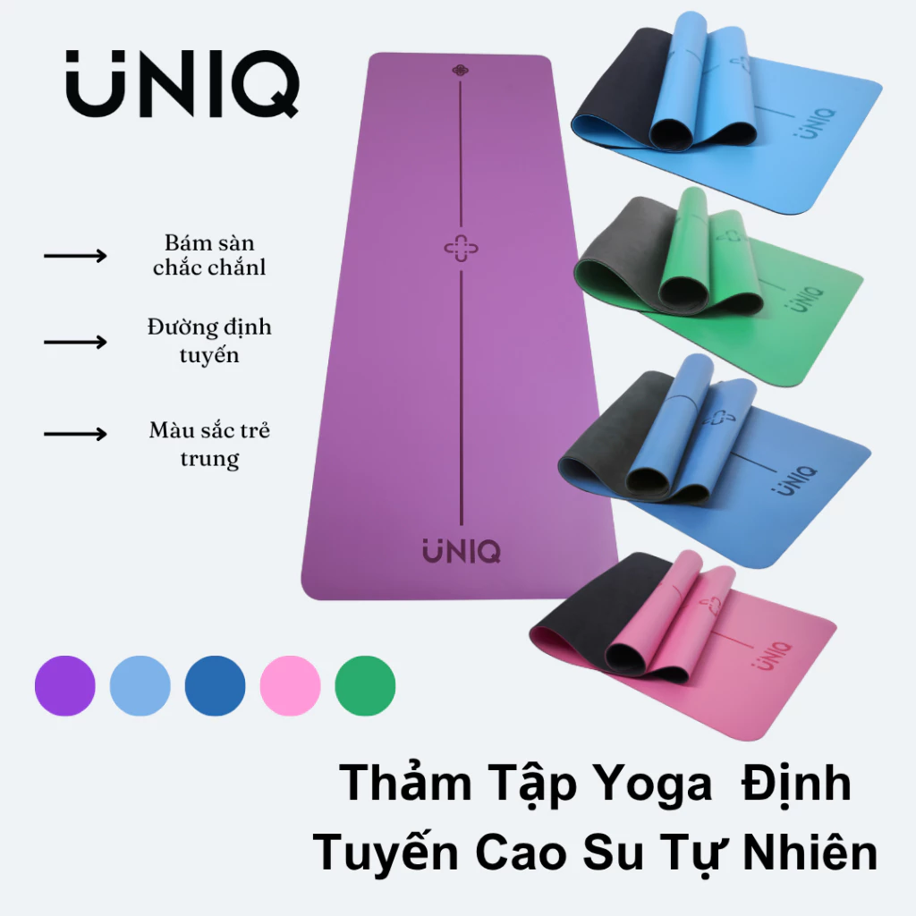 Thảm Tập Yoga UNIQ Định Tuyến Cao Su Tự Nhiên