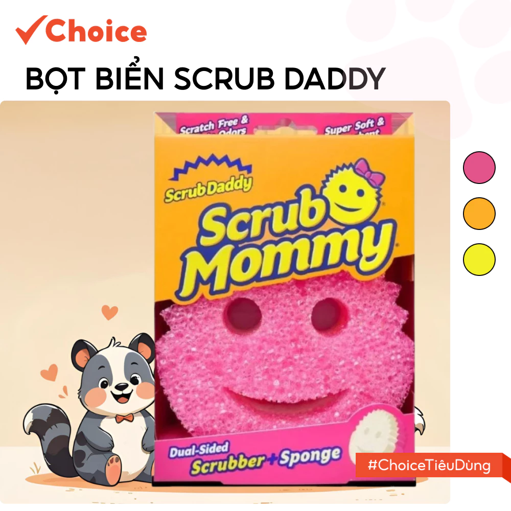 [Choice] Bọt Biển Scrub Daddy FM2-2085-9, Lau Chùi Đa Năng