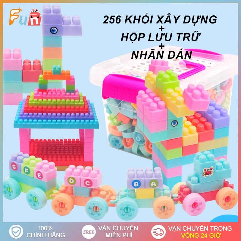 108/256 Miếng Đồ Chơi Khối Tương Thích Tự Làm Đồ Chơi Kết Hợp Câu Đố Sáng Tạo Cho Trẻ Em Khoảng
