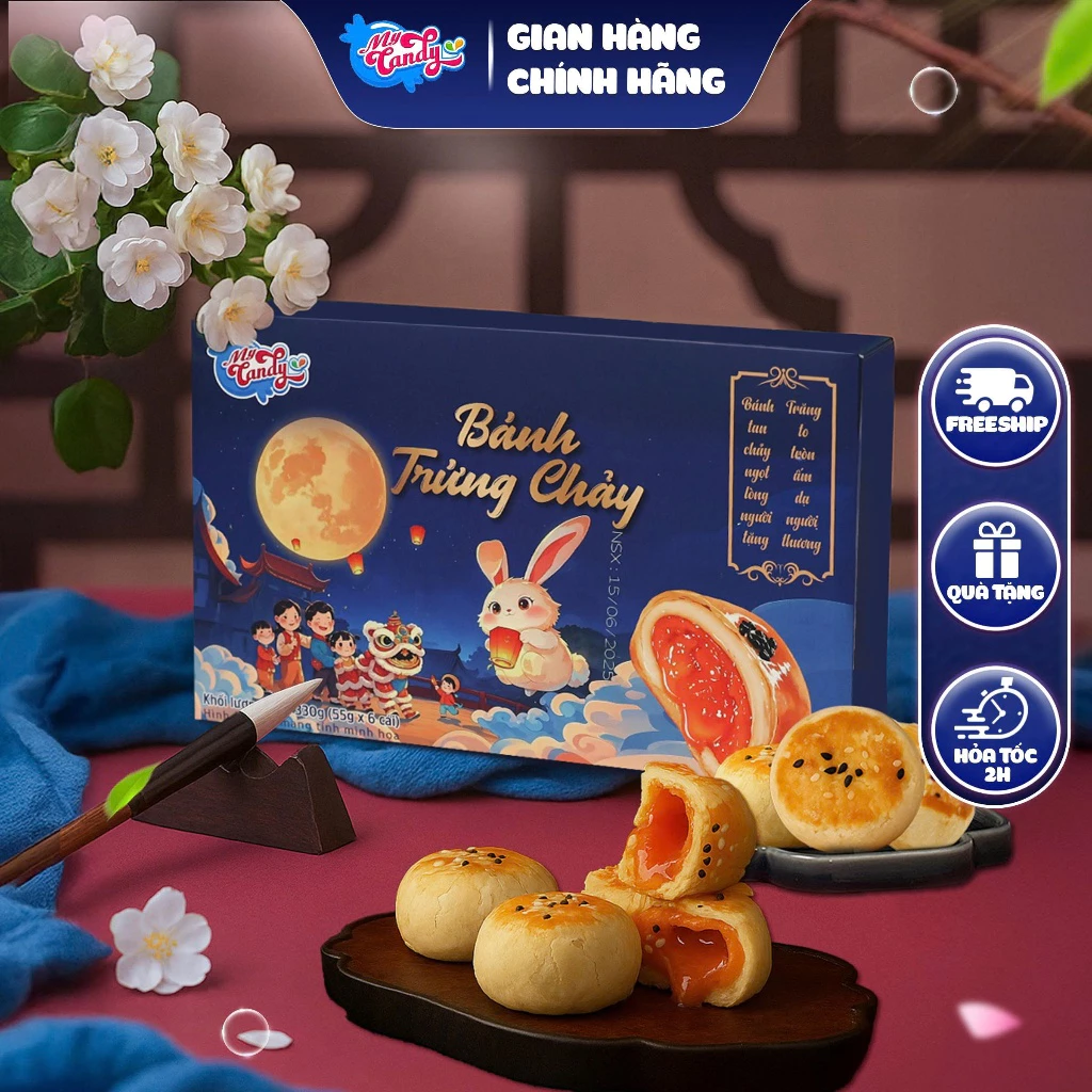 Bánh trứng chảy ngàn lớp My Candy, set quà bánh biếu tặng cao cấp hộp 330Gr