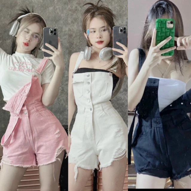 🌷Ảnh thật🌷Quần yếm đùi jeans kaki 5 nút (dưới m62)siêu đẹp KLii jeans ❤️‍🔥❣️Sẵn
