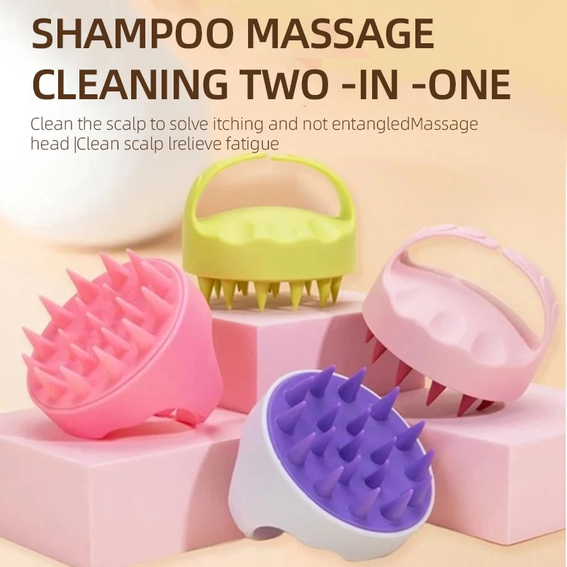 Bàn Chải Massage Da Đầu Silicon Mềm Mại Thân Thiện Với Da Dầu Gội Massage Lược Spa Dụng Cụ Làm Tóc Salon