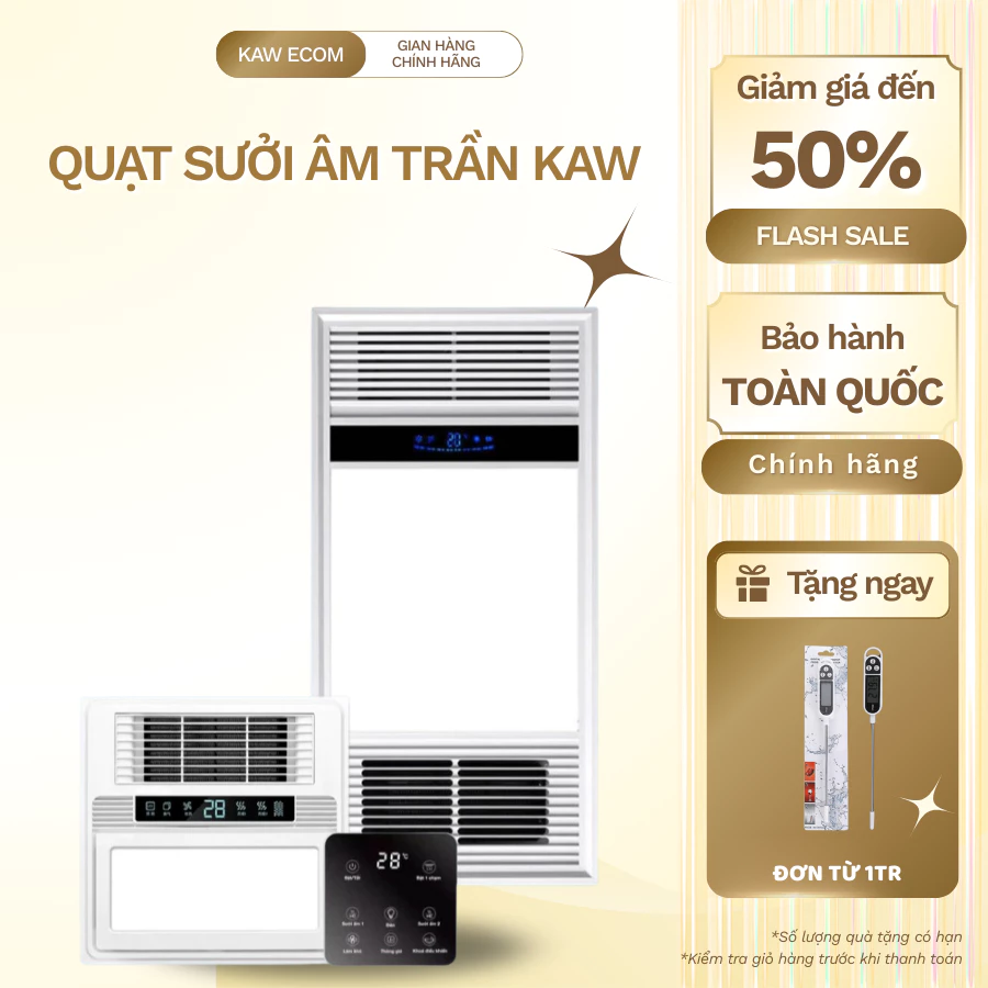 Quạt sưởi âm trầnTLC làm ấm nhanh,dễ dàng điều khiển từ xa,thiết kế âm trần tiết kiệm không gian