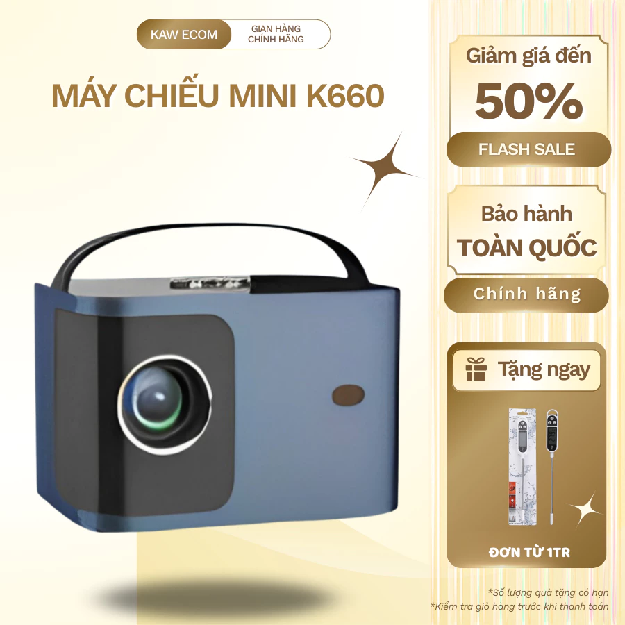 Máy chiếu mini K660, full HD 1080p, hình ảnh nét, tích hợp loa, có sẵn youtube, netflix ..
