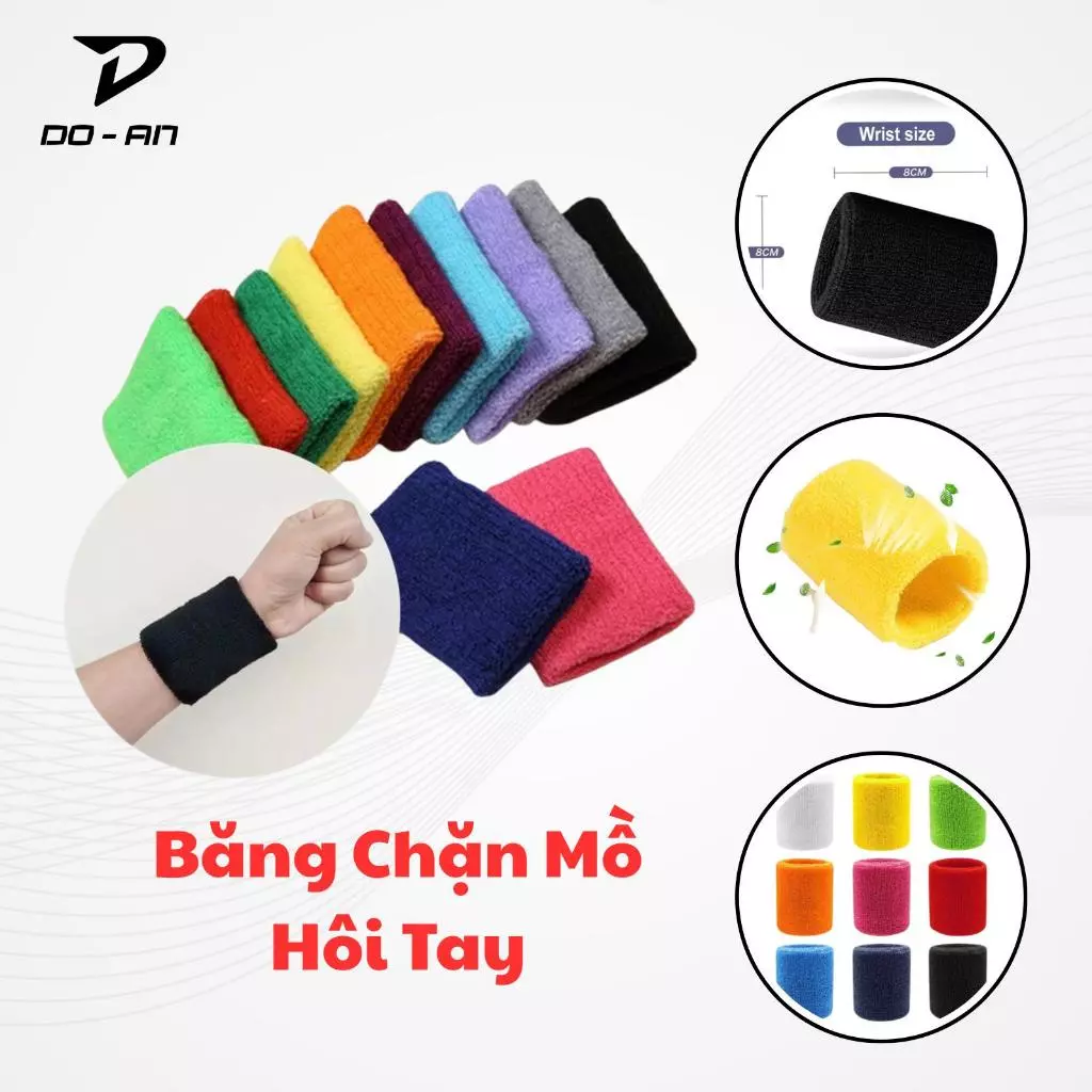 Băng chặn mồ hôi loại mỏng (lỏng tay) co giãn dành cho tập luyện và thi đấu thể thao có nhiều màu sắc lựa chọn-PK-BC
