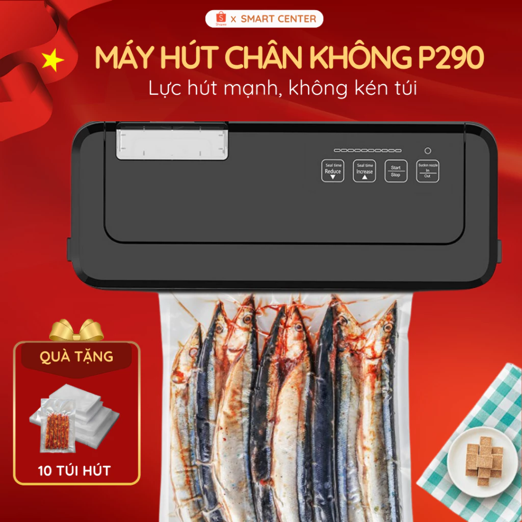 Máy Hút Chân Không KAW P290/P280 Không Kén Túi, Công Suất Lớn, Hút Tự Động Bảo Hành 12 Tháng