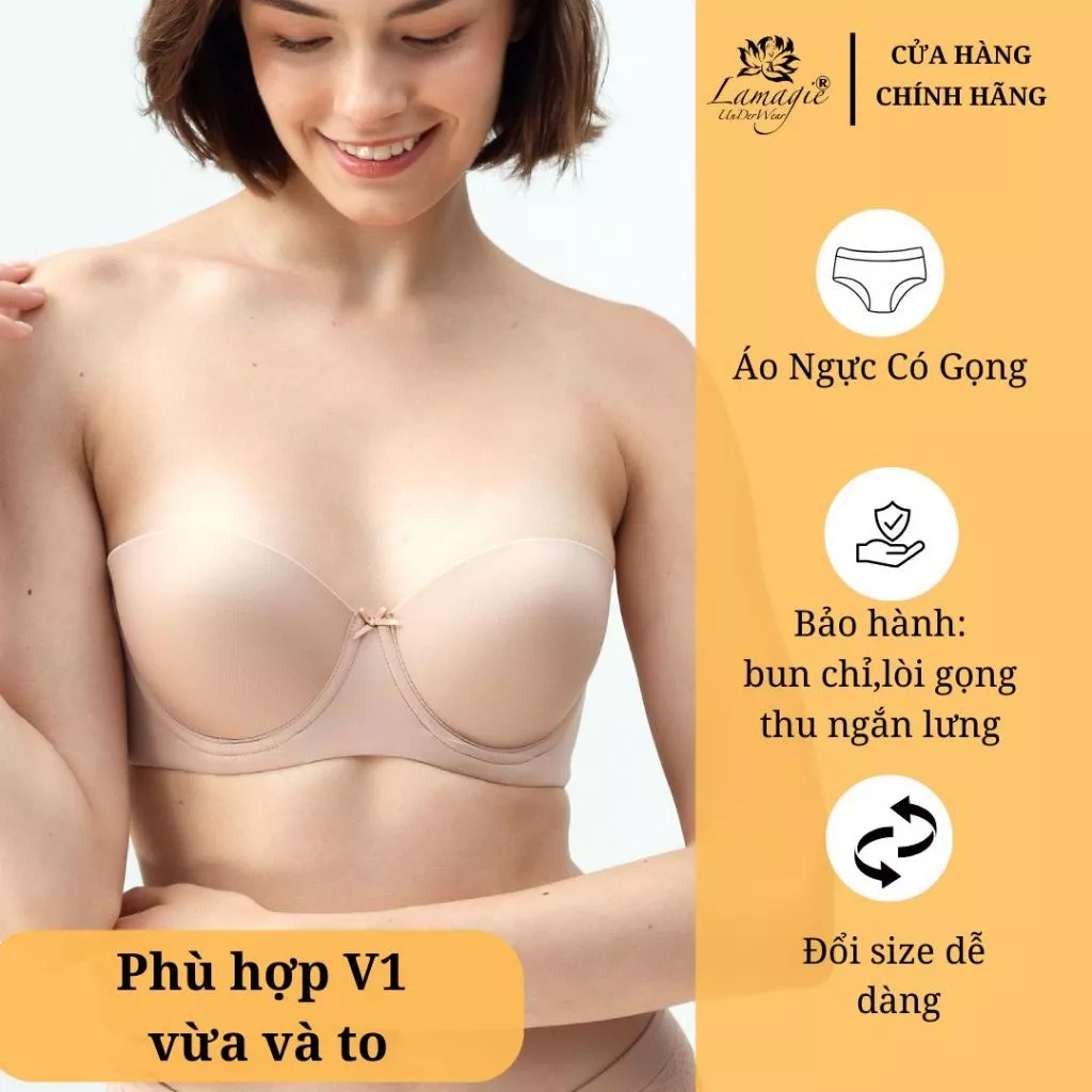 Áo Cúp Ngực Chống Tuột A-08 | Mút Mỏng – Dây Tháo Rời – Nội Y Lamagie