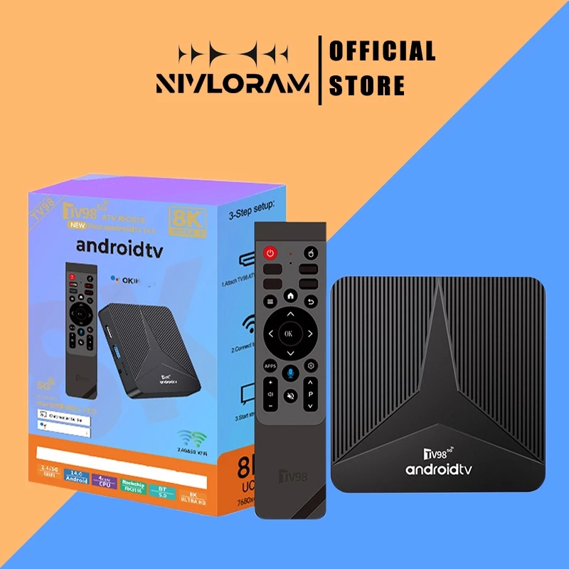 Android TV Box TV98 RK3518 2026 Tiếng Việt Crack 16G+256G,Điều khiển giọng xem youtube 200 kênh tivi
