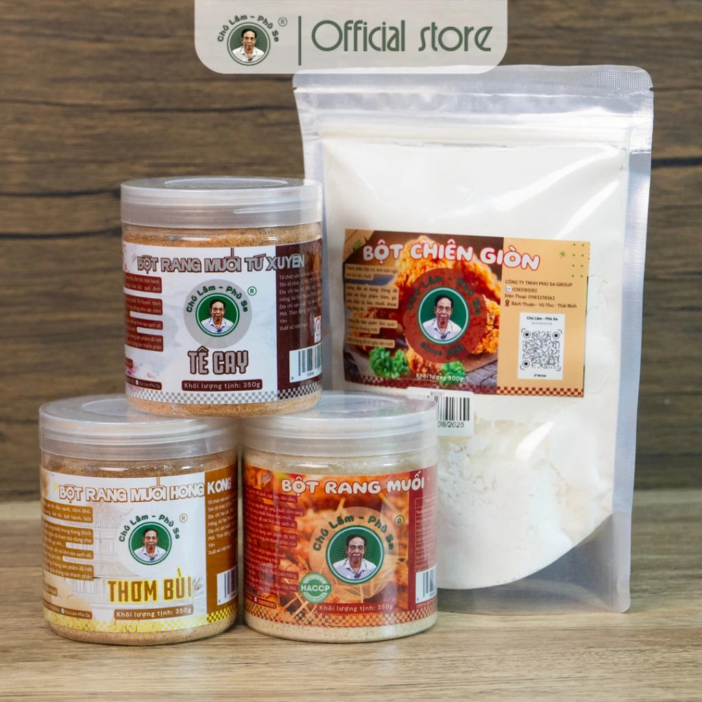 Combo 3 loại bột rang muối TẶNG bột chiên giòn 500g thương hiệu Chú Lâm - Phù Sa