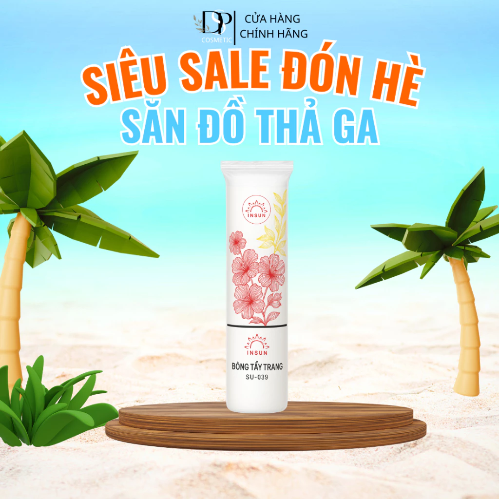 Bông Tẩy Trang 100 Miếng ISun  Mềm Mại, Thấm Hút Tốt, An Toàn Cho Da