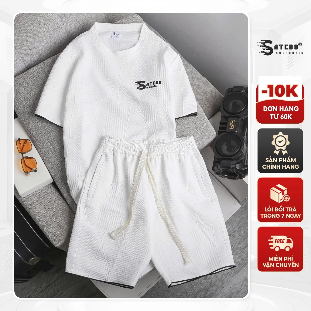 Bộ quần áo nam S ATEDO chất liệu vân xốp cao cấp, quần có túi khoá, thêu S ATEDO độc quyền, mã SP: S012 Menswear