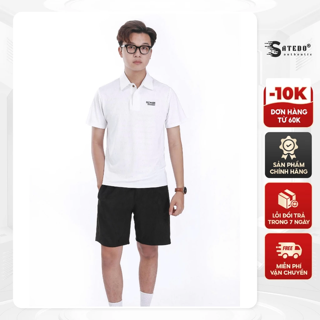 Áo Polo S ATEDO cộc tay chất liệu vải cotton thông hơi thoáng khí 1000 lỗ nhỏ liti, Có Cổ Nam Tay Ngắn, mã SP: A010