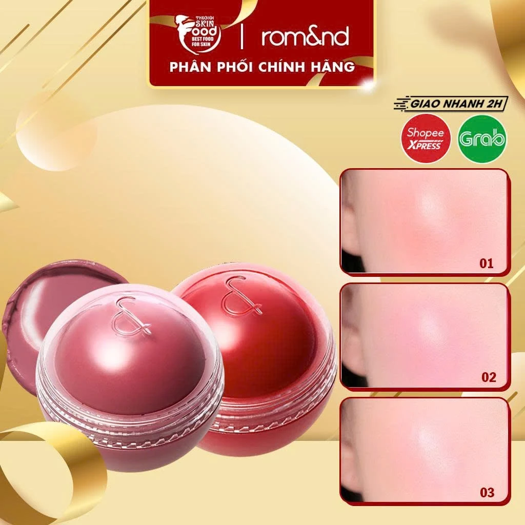 Má hồng kem Romand dạng lăn, căng bóng Juicy Roll Cheek 8.4g