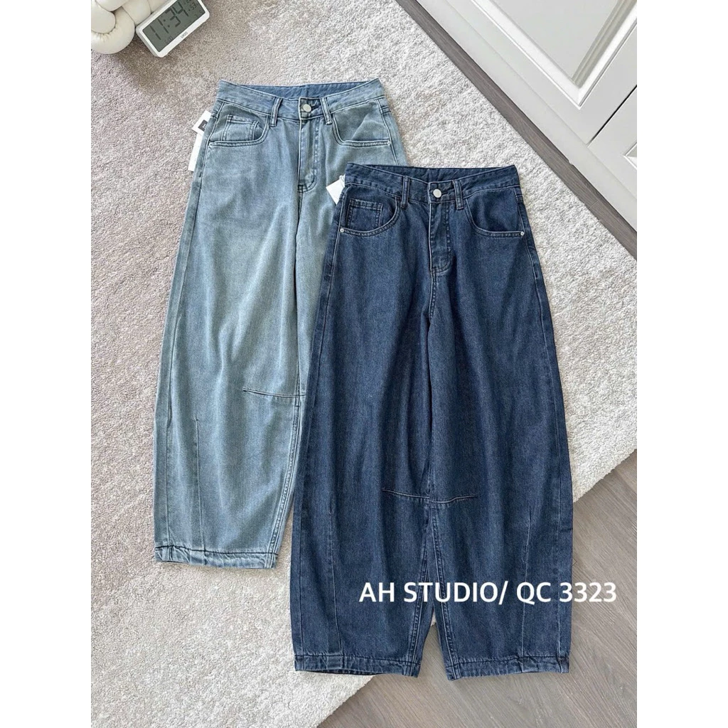 Quần jeans baggy dáng lỡ hack tuổi hack dáng siêu xinh 2 màu