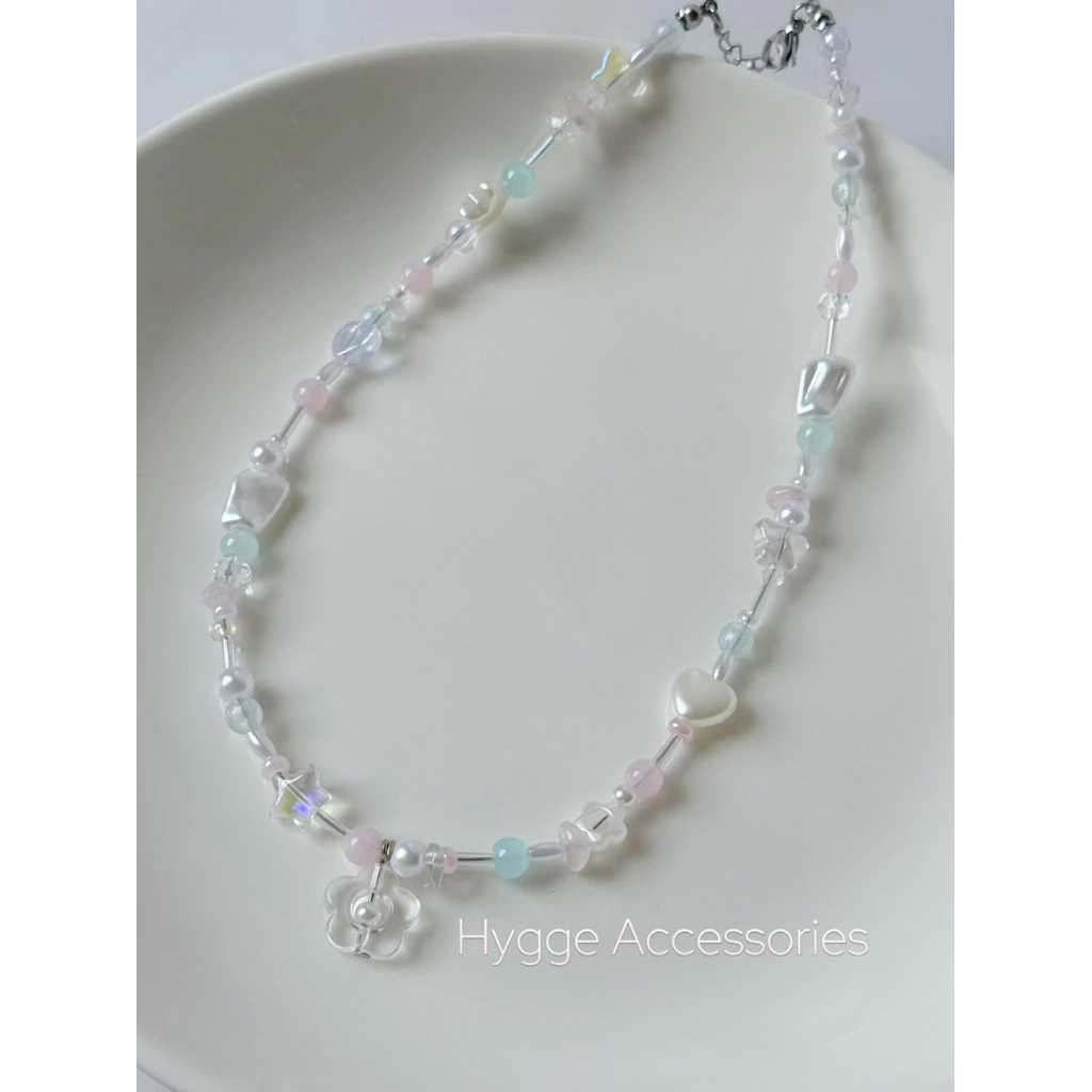 Dây chuyền “ Innocent Flower “ Thép không rỉ - Dây chuyền vòng cổ xỏ hạt Handmade - Phụ kiện trang sức - HYGGE ♡.•*
