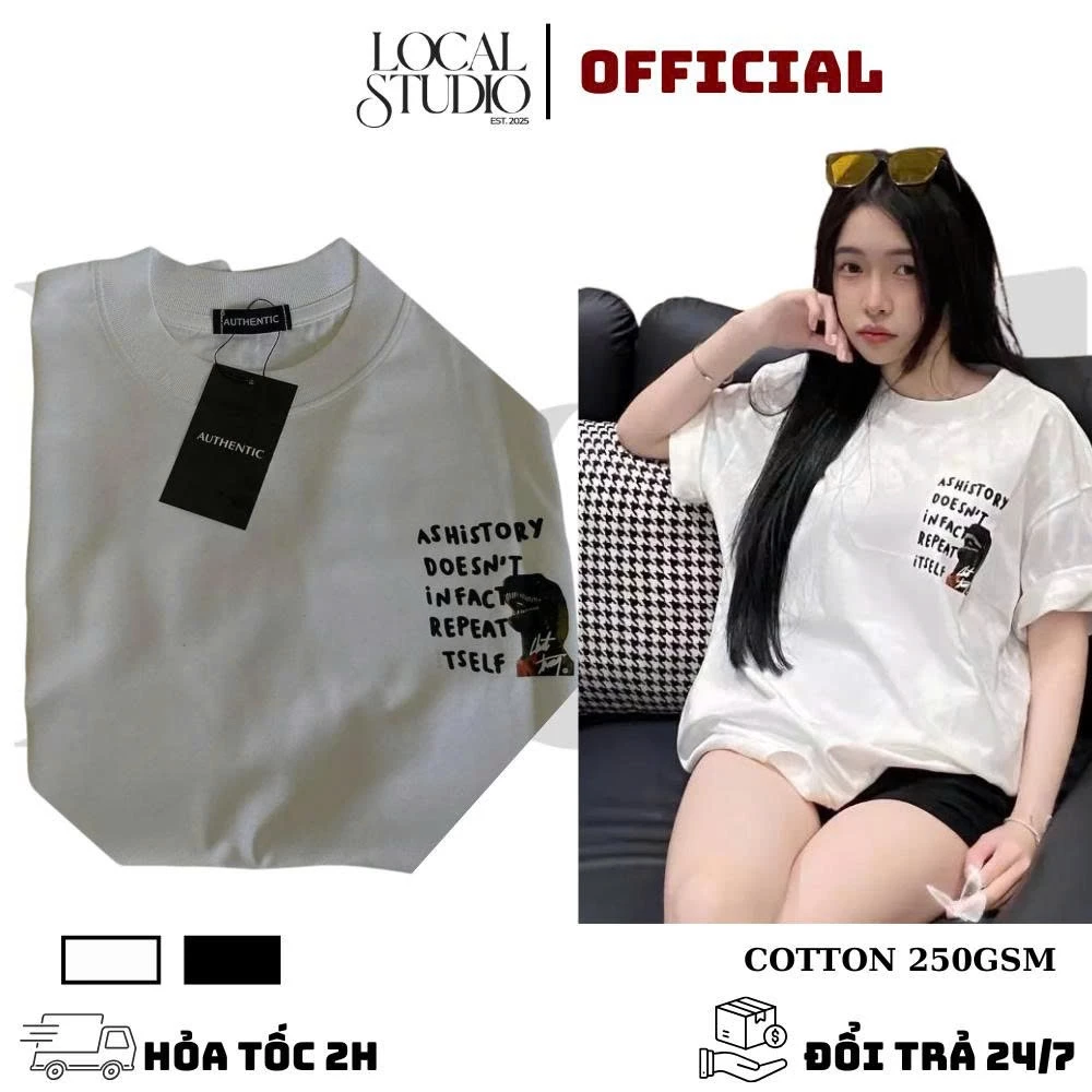 Áo thun ChuotTrang Khủng Long Hàng Cao Cấp VNXK Form Unisex Chất 100% Cotton 2 Chiều