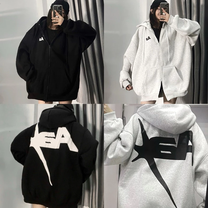 Áo Khoác Nữ  Zip Nỉ Nam Nữ Form Rộng ASSTAR Nổi Bật, Hoodie Forrm Rộng Chữ AA Chất Nỉ Bông Trần Cao Cấp Siêu Dày Dặn