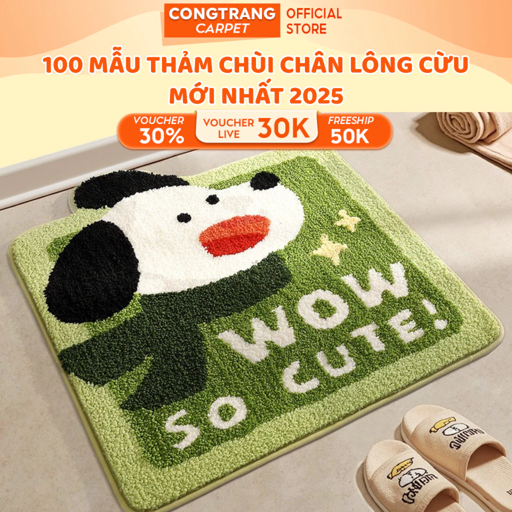 Thảm Chùi Chân lông cừu 100 Mẫu Thiết Kế Độc Quyền 2025 Họa Tiết 5D, Bề Mặt Thấm Hút-Đế Chống Trượt