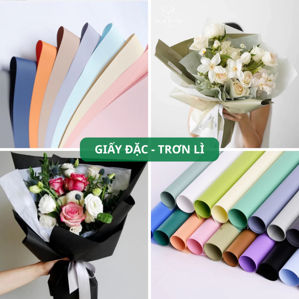 [58x58Cm] Giấy Gói Hoa, Gói Quà 2 Mặt 1 Màu Trơn Lì Không Thấm Nước Hàng Loại 1 Dày Dặn - HAFA SHOP