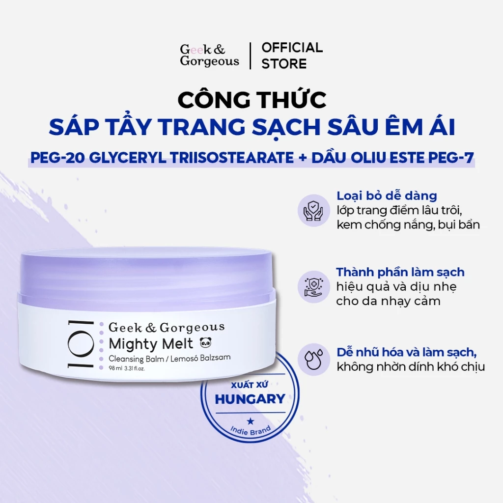 Sáp Tẩy Trang Sạch Sâu Dịu Nhẹ Geek&Gorgeous Mighty Melt 98ml