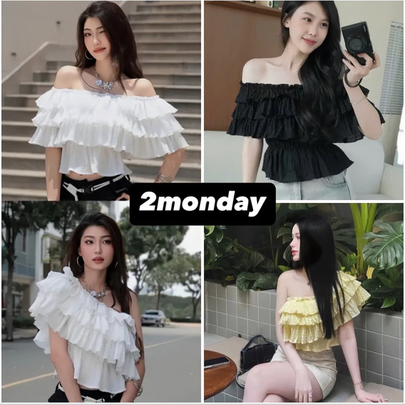 [VIDEO/ LOẠI 1] ÁO TRỄ VAI XỐP NHĂN BÈO TẦNG BO CHUN MẶC NHIỀU KIỂU SIÊU XINH 2MONDAY A101