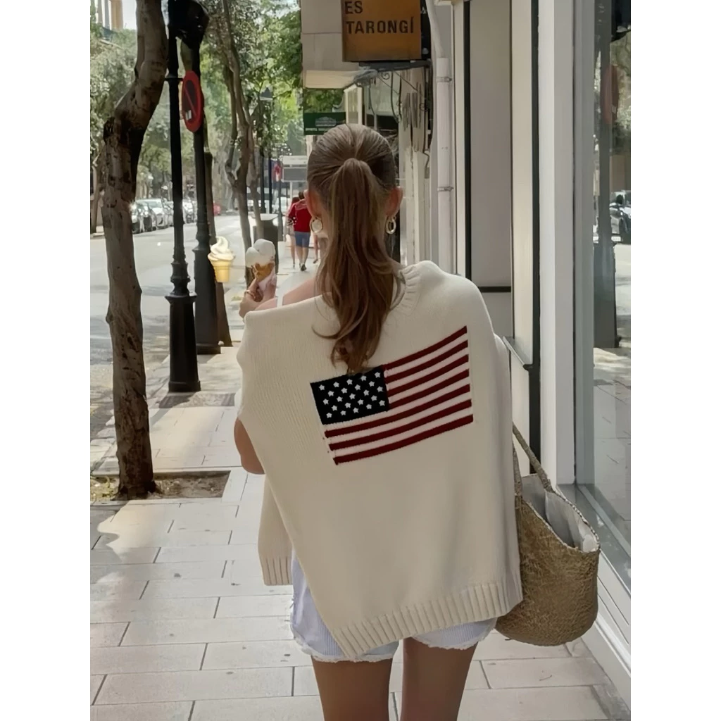 𝐂𝐡𝐚𝐫𝐥𝐨𝐭𝐭𝐞.𝐨𝐝_[KÈM ẢNH THẬT] Áo Sweater Len Thêu Hình Lá Cờ Dáng Vừa Cá Tính Cho Nam Nữ QCCC