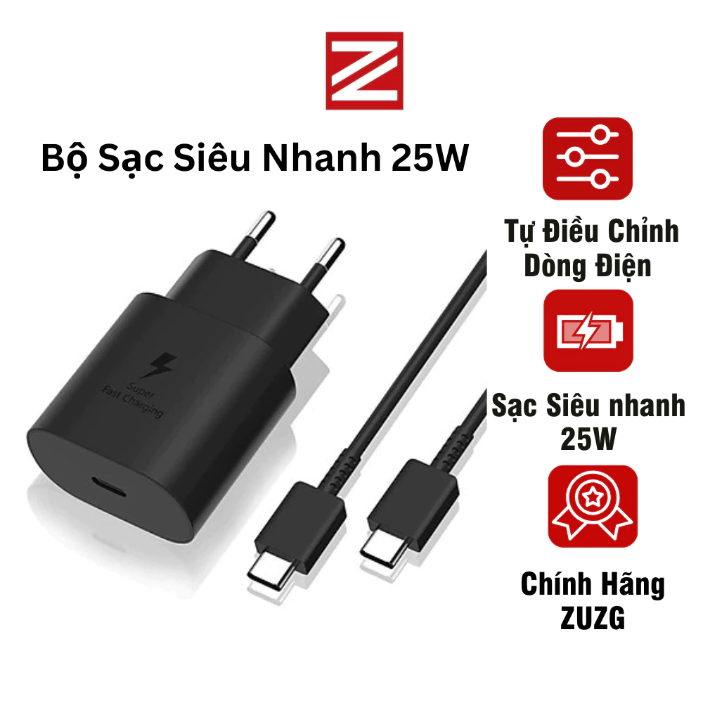 Củ sac samsung 25w sạc siêu nhanh chính hãng ZUZG