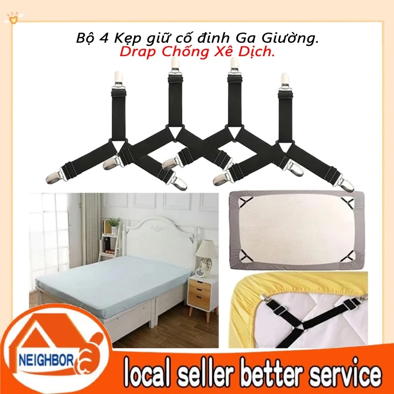 Kẹp cố định ga trải giường chống trượt (loại3 chấu/6 chấu), kẹp nhiều chấu chống trượt cho màn chăn sofa