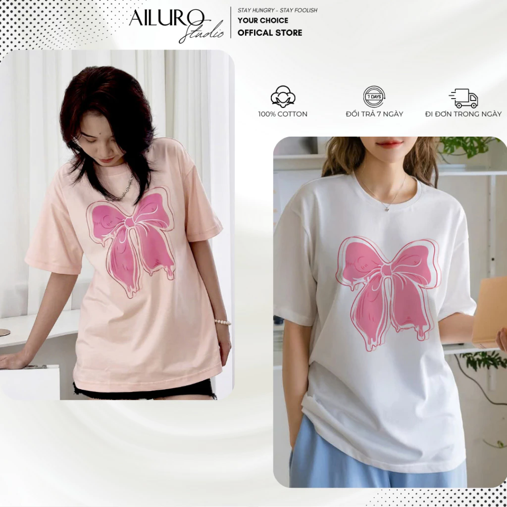 Áo Thun Hình Nơ Tan Chảy - Áo phông In Hình nam nữ Form rộng Tay lỡ Unisex 100% Cotton Cao Cấp