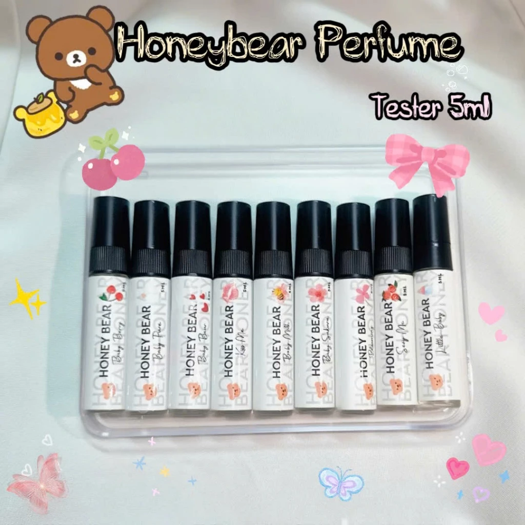 Nước hoa Honeybear mùi sữa phấn em bé 5ml dạng xịt lưu hương 6 - 8 tiếng
