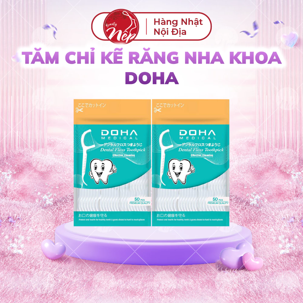 Tăm chỉ kẽ răng nha khoa DOHA gói 50 cái_Nepbeauty