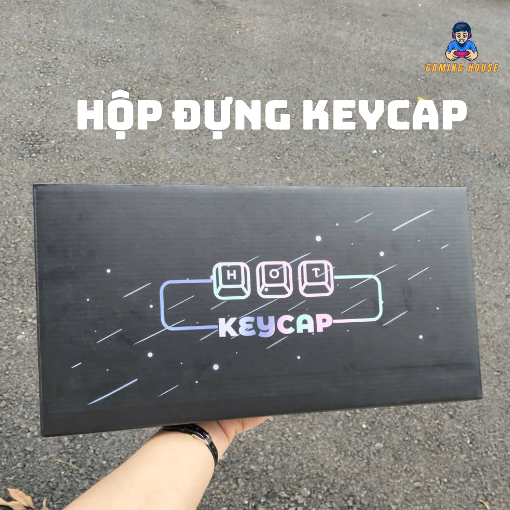 Hộp đựng keycap bàn phím cơ bìa carton cứng cáp chống bụi khay nhựa trong suốt lưu trữ sưu tập keycap