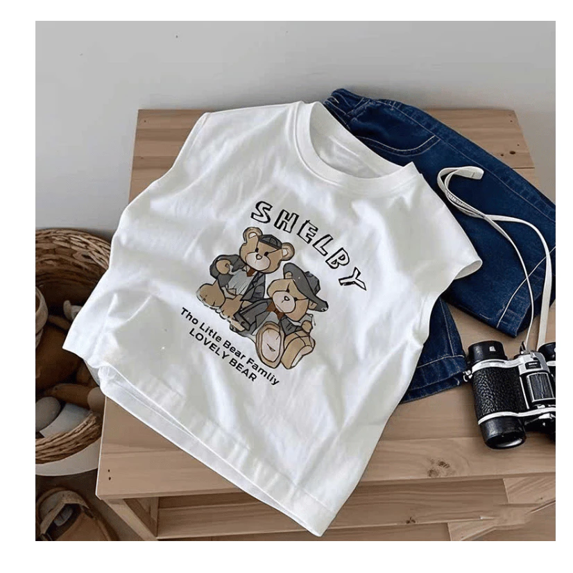 Áo sát nách cho bé trai ELIOKIDS, áo thun sát nách chất cotton in hình cá tính cho bé trai từ 7kg-30kg.