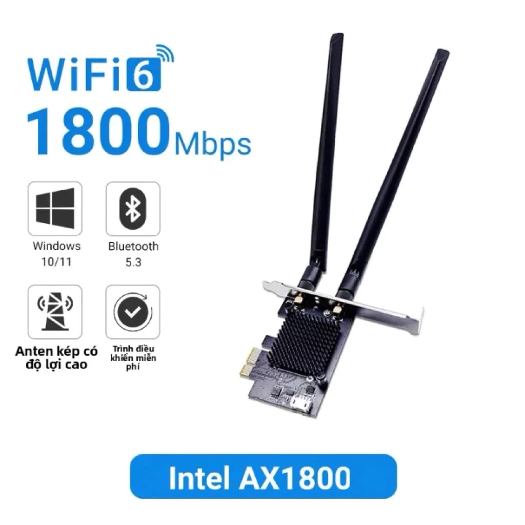 [JAHC] Card WIFI 6 AX1800 dual band 2.4/ 5.0 Ghz, Bluetooth 5.3