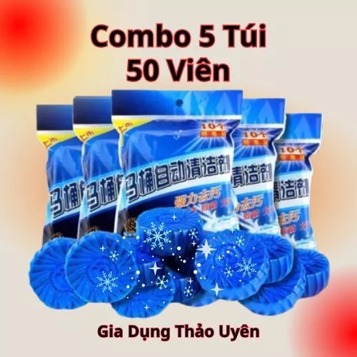 COMBO Viên Khử Mùi Tẩy Bồn Cầu Viên Thả Xả Toilet Diệt Khuẩn,Tẩy Sạch Vệ Sinh Vết Bám Bẩn