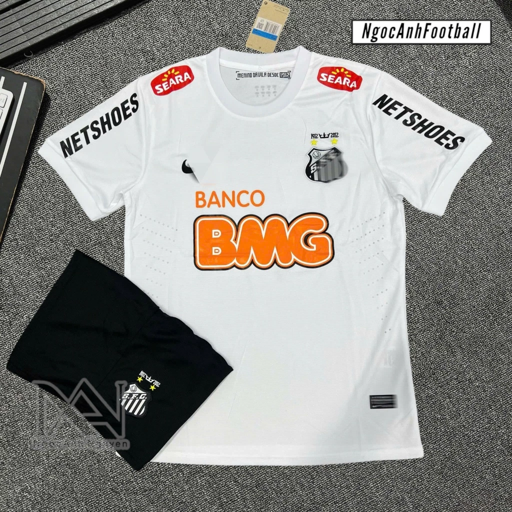 Bộ Quần Áo Bóng Đá Santos 2025 Trắng – Áo Đấu CLB Brazil Size S-XXL