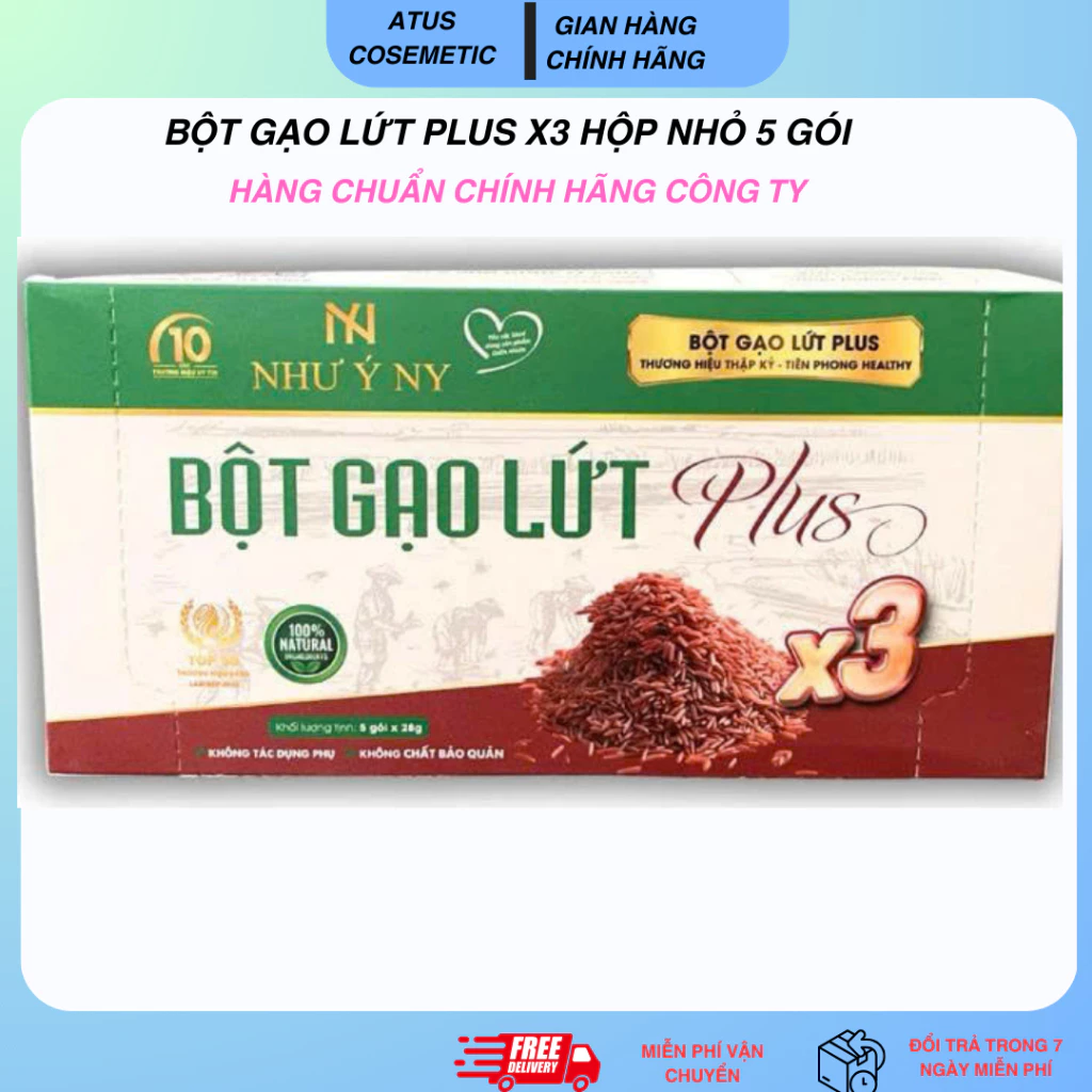 Bột gạo lứt Plus X3 Ny Như Ý mini 5 gói, mỗi gói 28gr