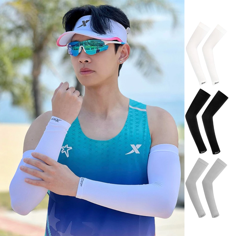 Ống tay thể thao cao cấp XTEP, tay áo nam nữ chống UV chặn tia cực tím mềm mịn, mát, mỏng, nhẹ