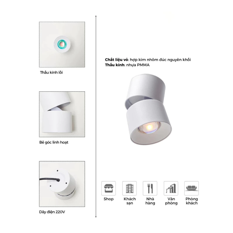 Bộ đèn Ốp Nổi Lon Hoàng Hôn Spotlight