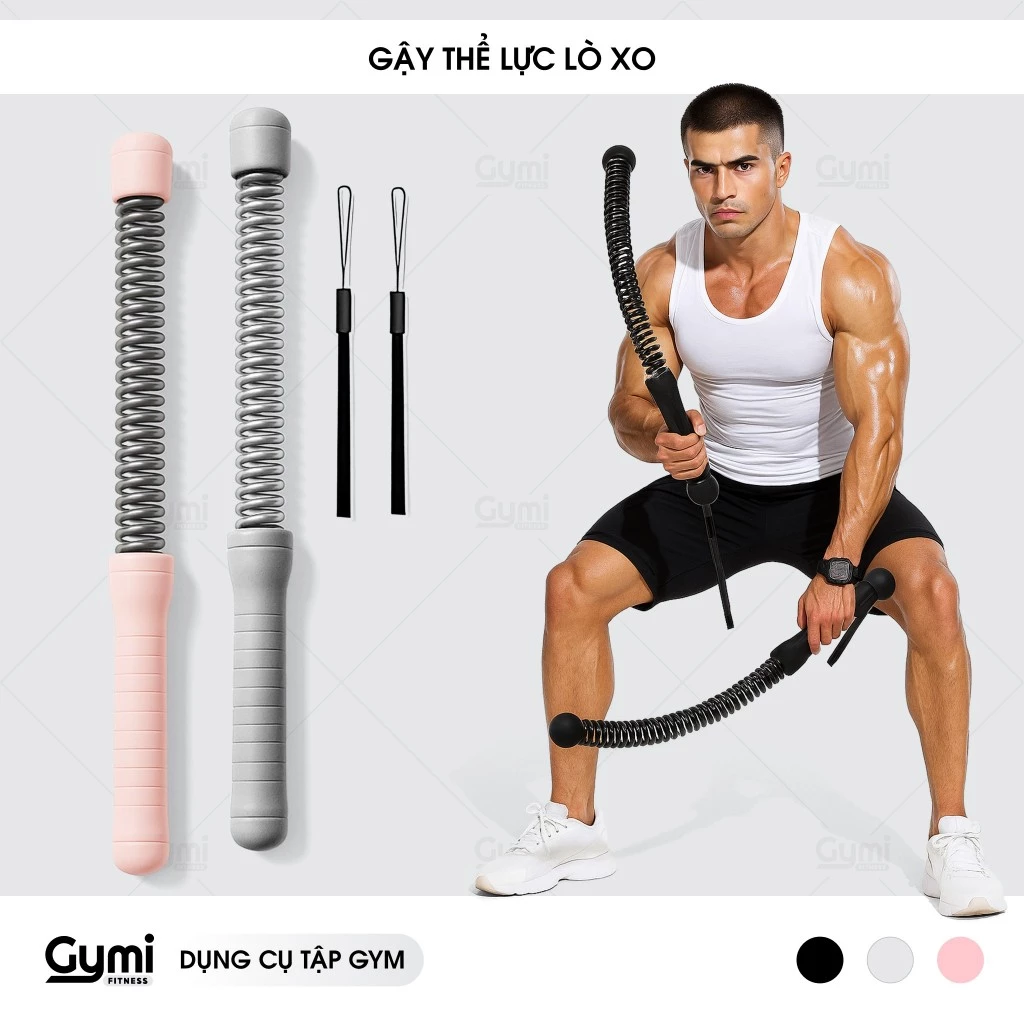 Gậy Tập Tay Lò Xo Thể Lực - Thanh Tập Thể Lực - Dụng Cụ Thể Lực Không Dây Tại Nhà - Cordless Battle Rope