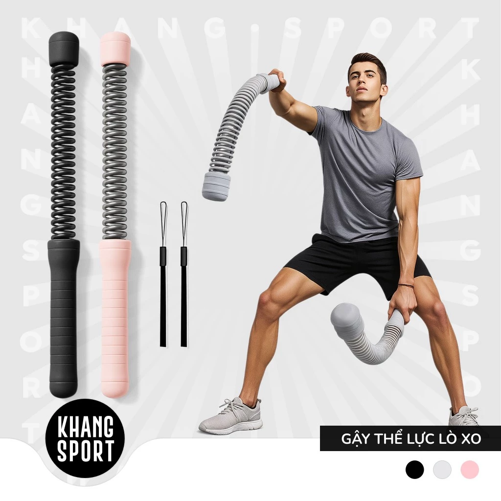 Gậy Thể Lực Lò Xo - Dụng Cụ Tập Tay Không Cần Dây, Dành Cho Nam Nữ Tại Nhà