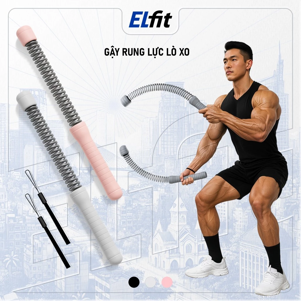 Gậy Thể Lực Lò Xo Tập Tay, Dây Thừng Không Dây Tập Tay Tại Nhà - Cordless Battle Rope - GayTheLuc