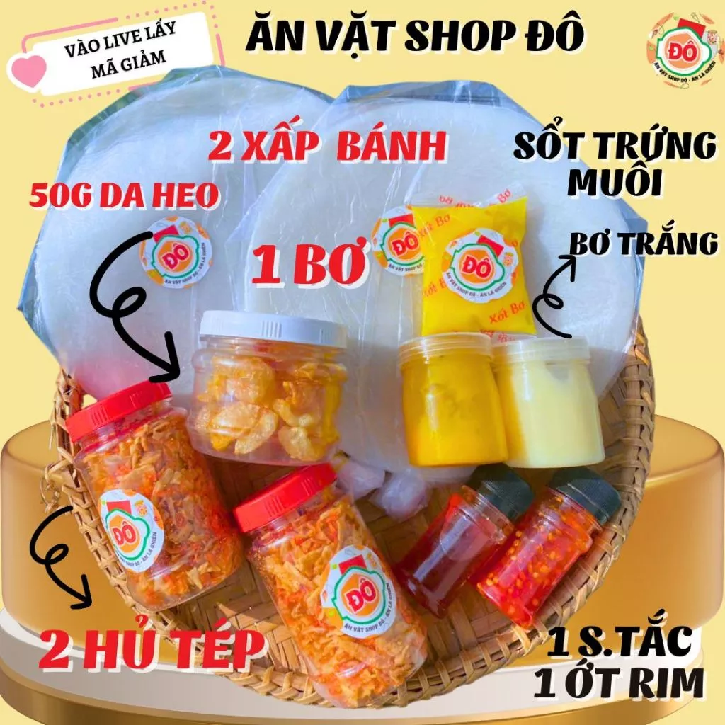Combo Bánh tráng phơi sương xốt phô mai trứng muối - bơ trắng ăn vặt đô