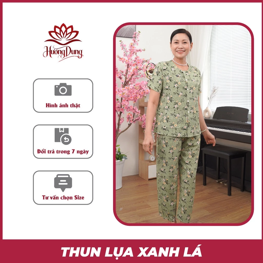 Đồ Bộ Mặc Nhà Nữ Trung Niên COTTON LỤA HÀN, Bộ Đồ Tặng Mẹ, Ngoại TOP BÁN CHẠY 2025 -Hương Dung Store