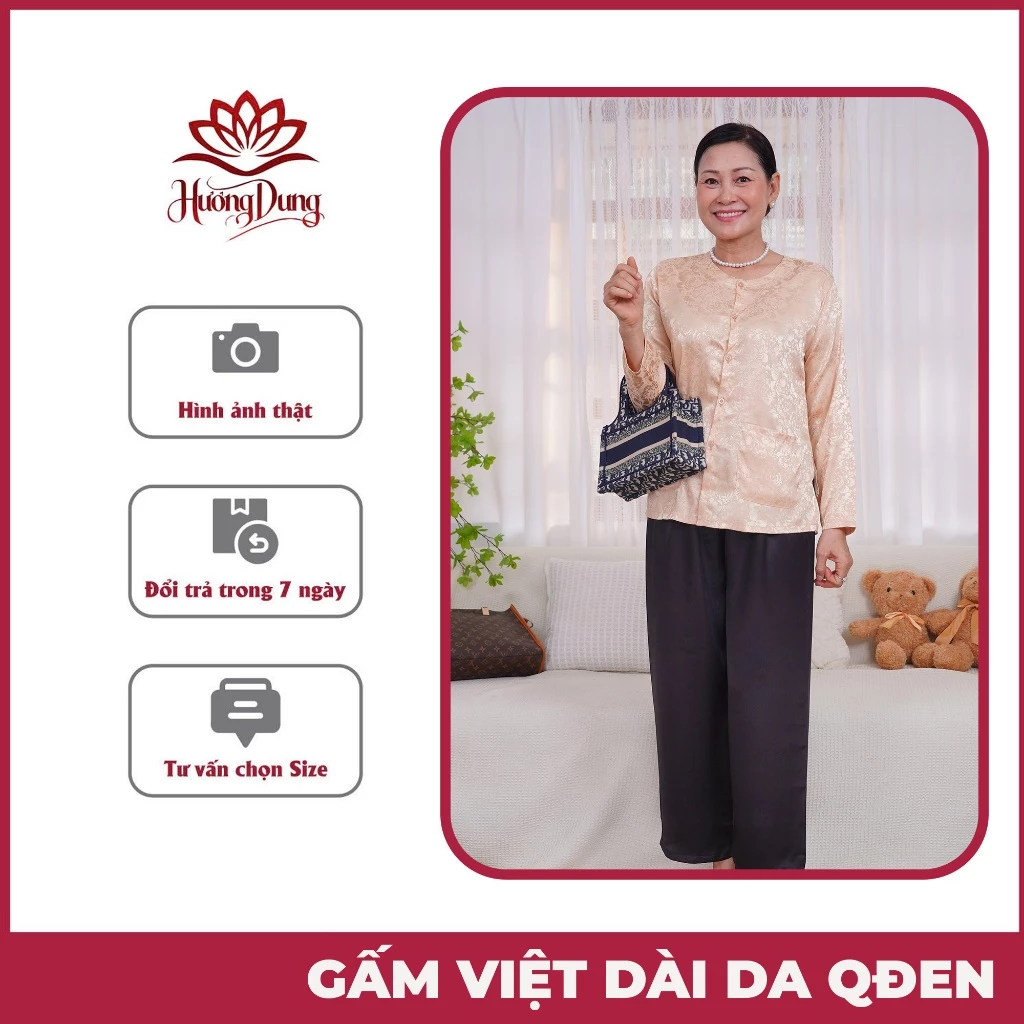 Set Đồ Bộ Mặc Nhà Nữ Trung Niên Gấm Loại 1 Không Nhăn Không Xù,Bộ Đồ Mặc Nhà Nữ-Hương Dung Store