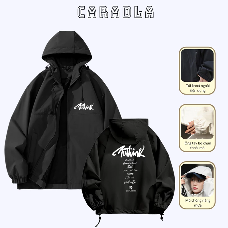 Áo Khoác Gió Nam Nữ Chống Nước Chống Nắng Cao Cấp 2 Lớp Kèm Mũ BST03 Form Rộng Kiểu Dáng Unisex By CARADLA