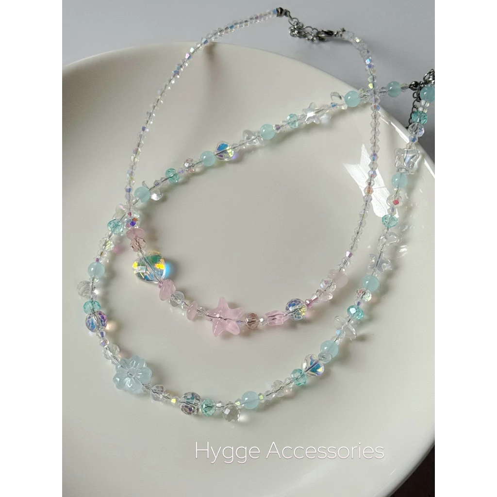 [Thép Không Rỉ ] Dây chuyền Mix Charm thuỷ tinh, pha lê, đá - Dây chuyền vòng cổ Handmade - HYGGE ♡.•*