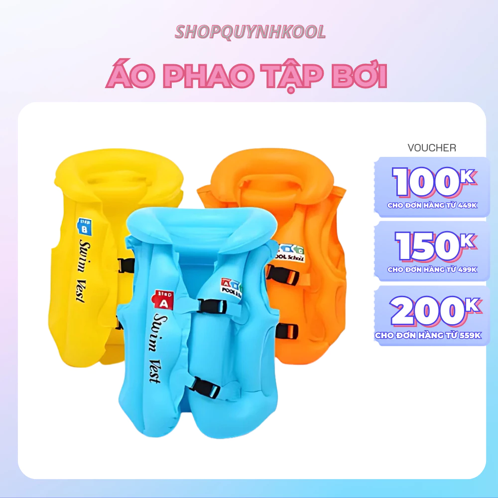 Áo Phao Tập Bơi DIDOOGLT Cho Bé Hỗ Trợ Bơi Lội  An Toàn Dễ Sử Dụng - Phao Bơi Đi Biển, Tập Bơi Cho Bé 2-12 Tuôi