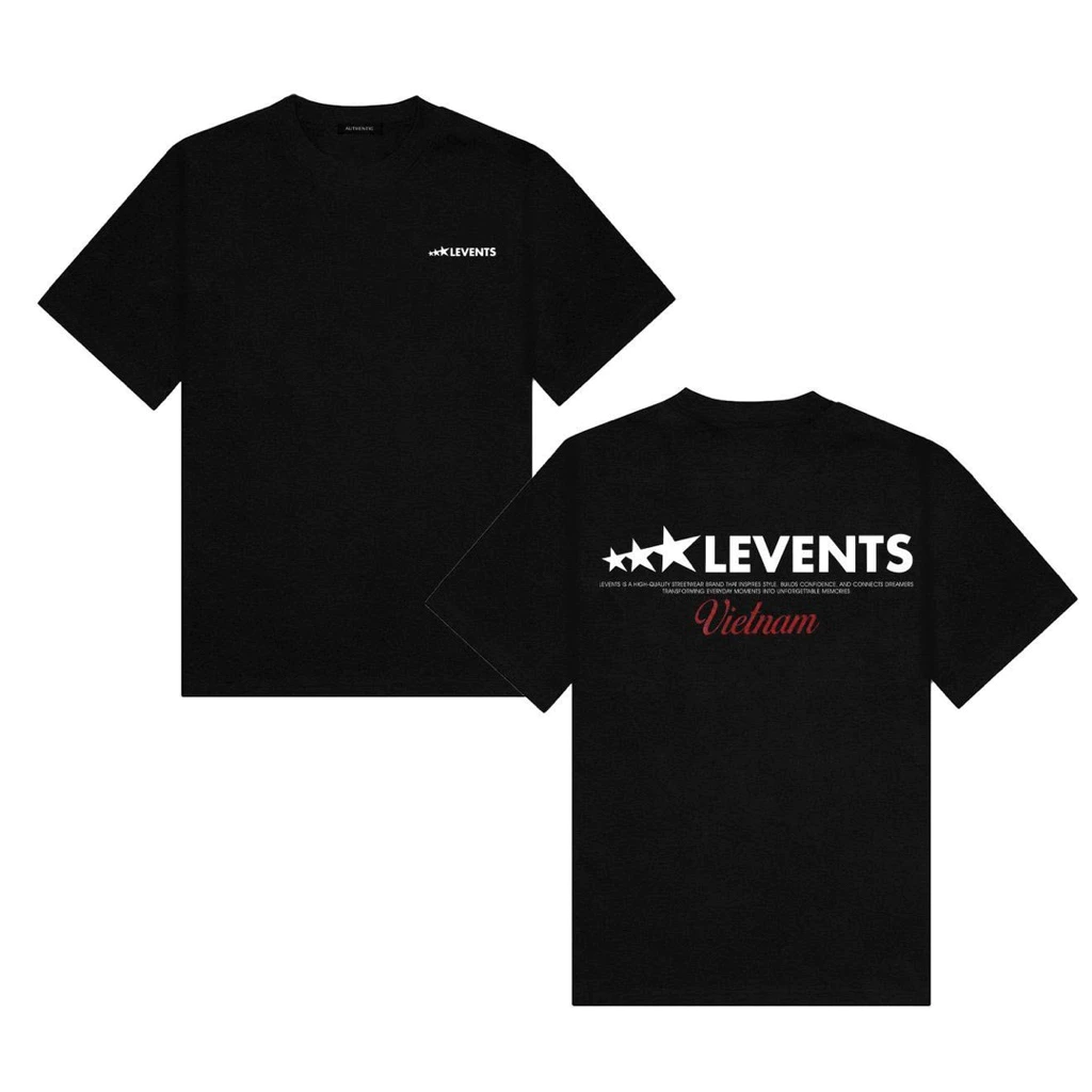 Áo Thun Levents in Chữ Việt Nam- Vải Đẹp Form Rộng- Chất Vải Cotton Dày Dặn Full Tag Mac,Không Xù Lông Hottrending