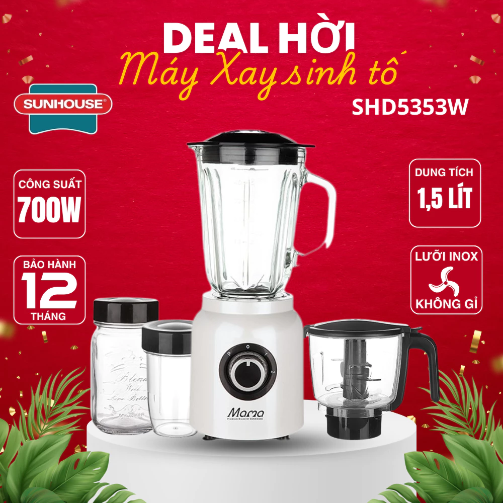 Máy xay sinh tố đa năng SUNHOUSE MAMA SHD5353W, SHD5114, SHD5118 - Bảo hành chính hãng 12 tháng